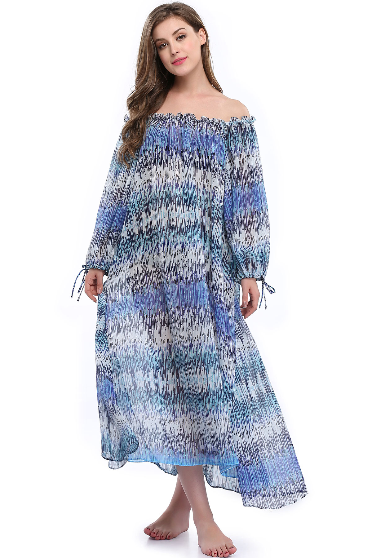 F4660 beach floral long Dress